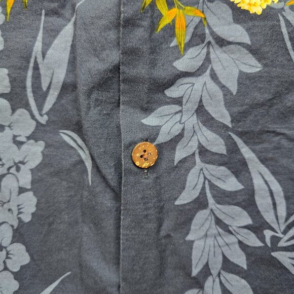 Hawaii‎ Reserve Collection Shirt Mens Large/XL Blue Tiki Tribal Tropical Camp - Picture 7 of 9